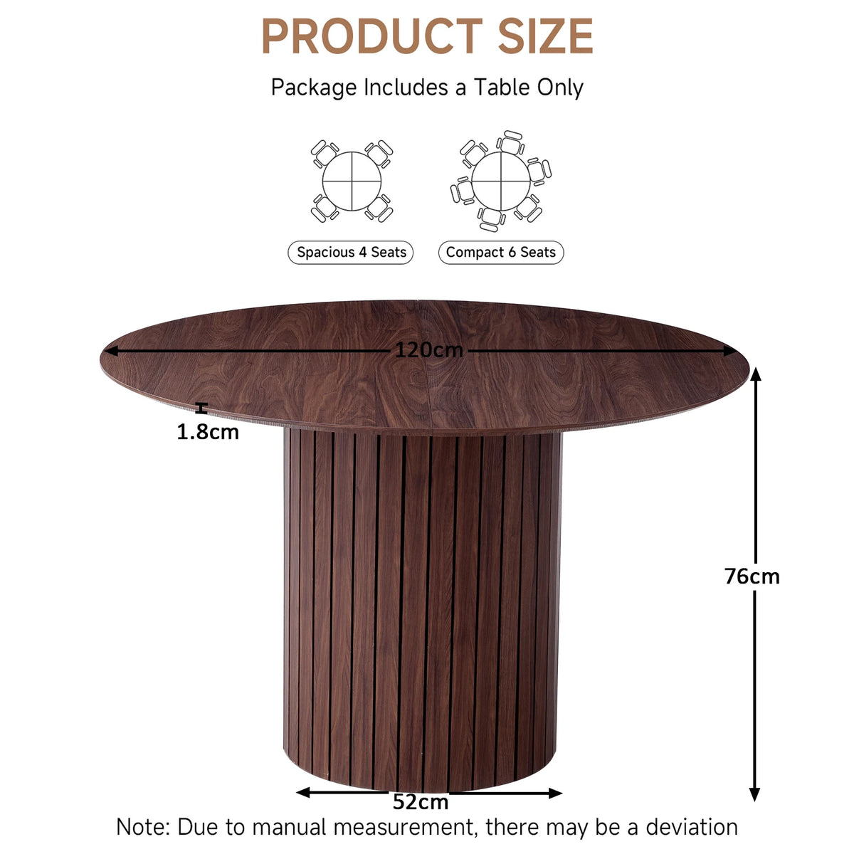 Matbord Spjälk, ø 120 cm