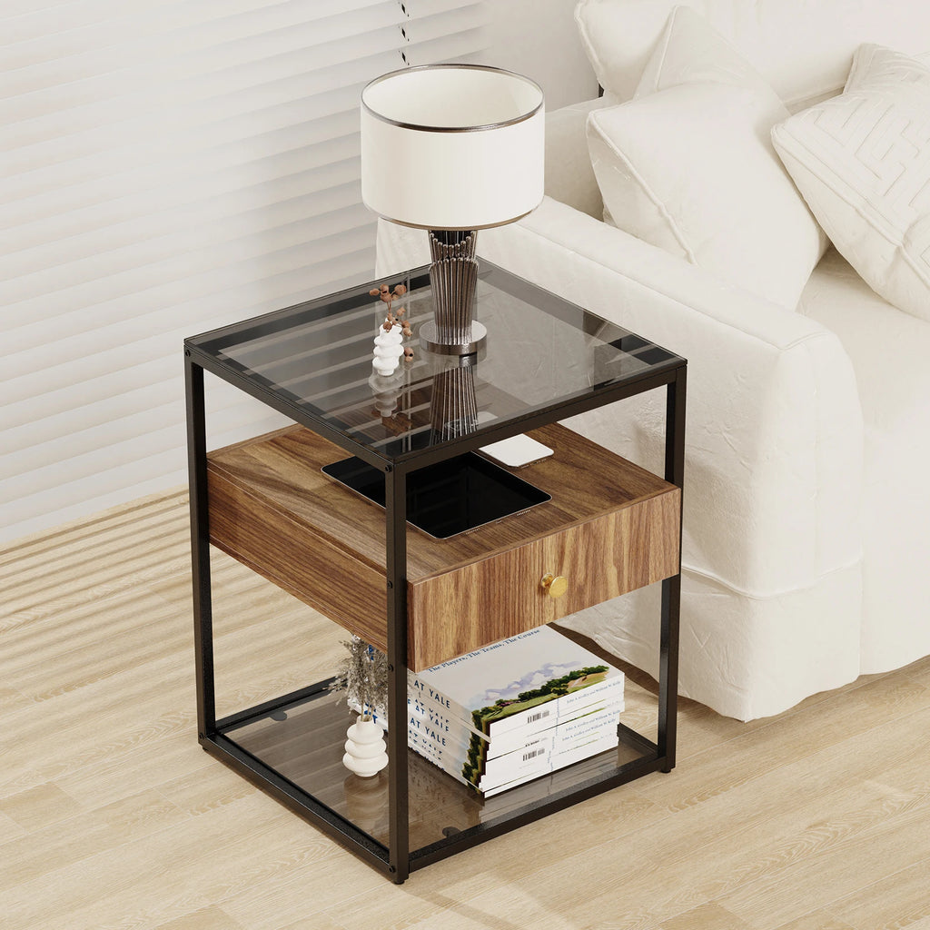 Sidobord Kristall, med låda – bild 2