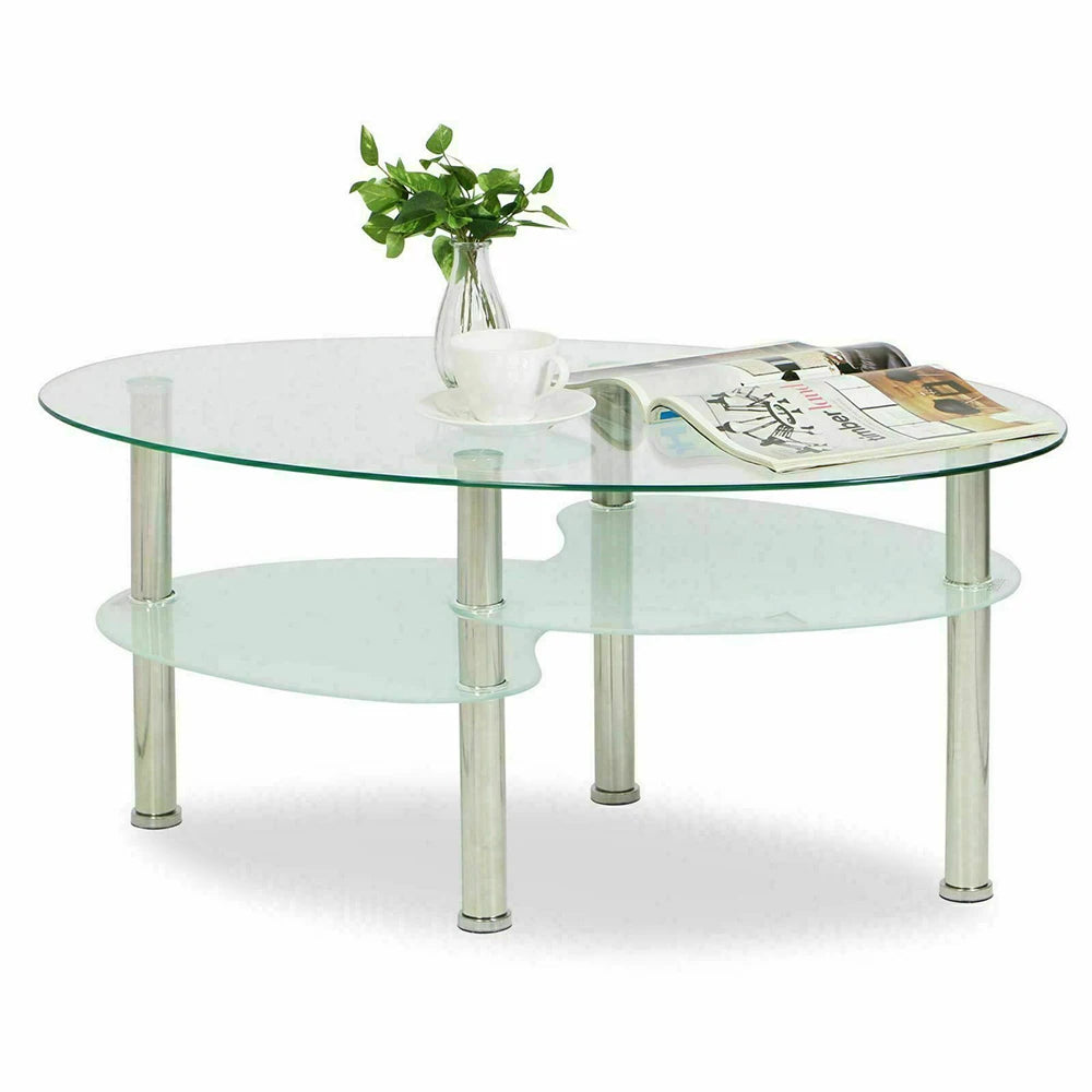 Soffbord Klar, glas i tre plan
