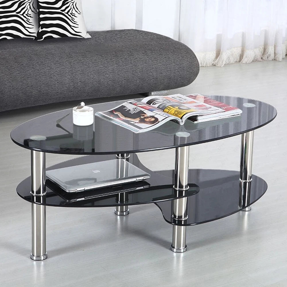 Soffbord Klar, glas i tre plan – bild 2