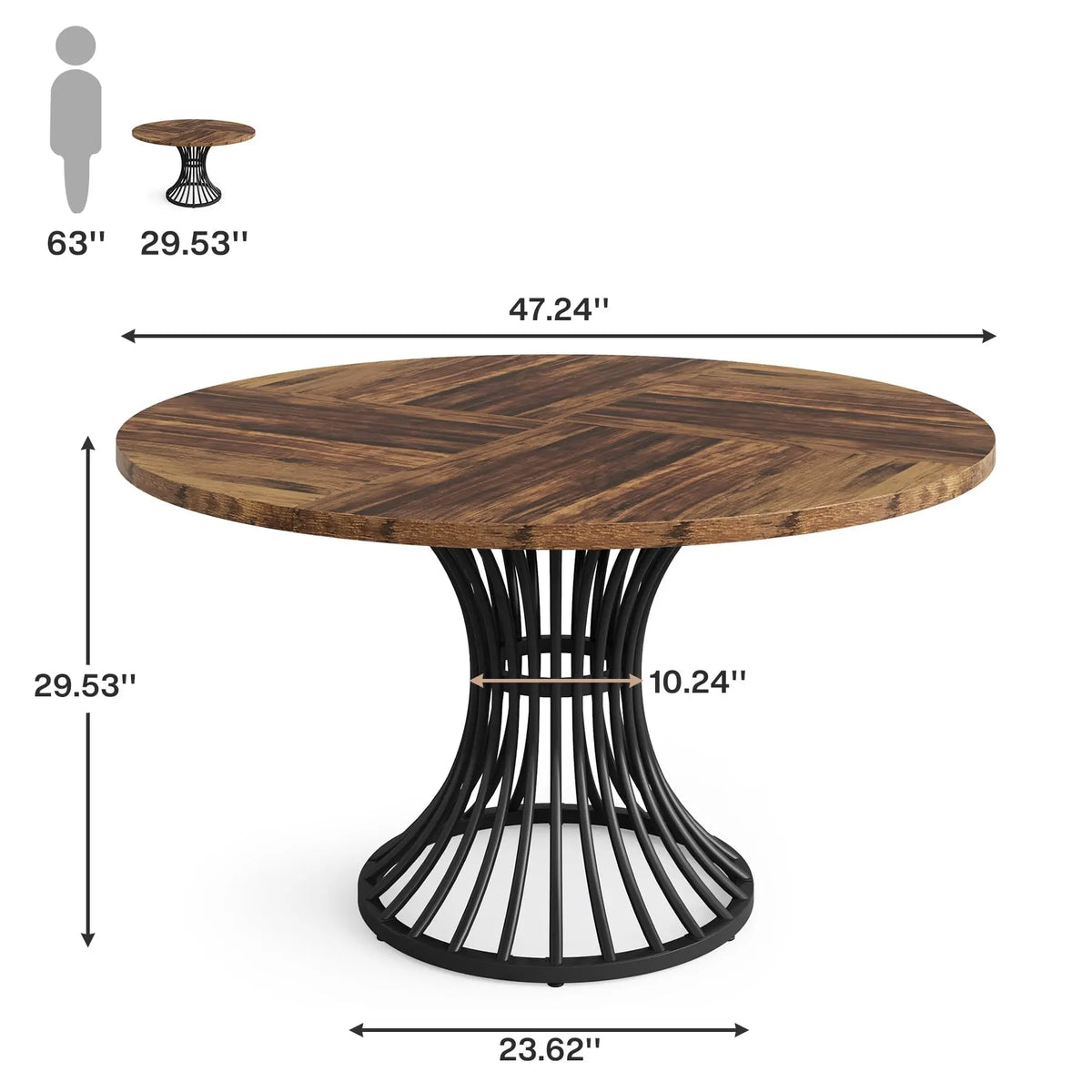 Matbord Timglas, ø 120 cm