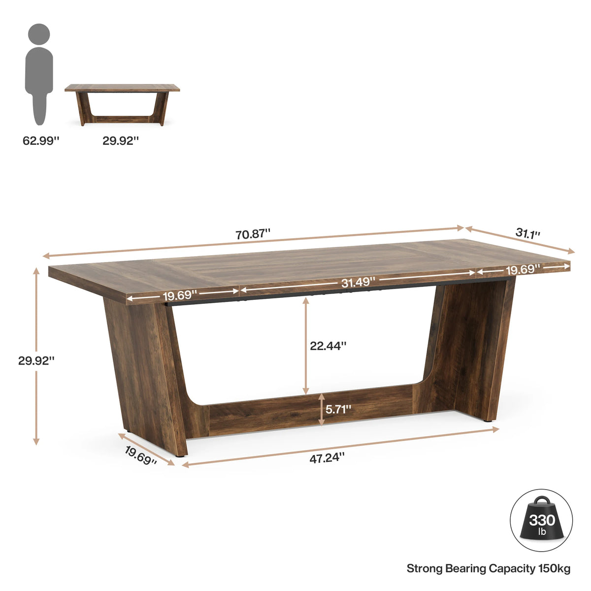 Skrivbord Kansli, 180 cm