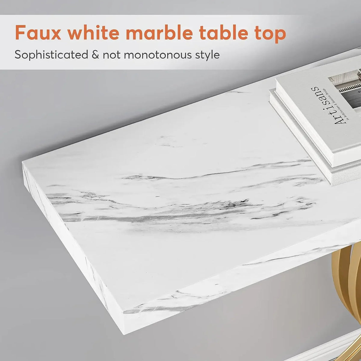 Konsolbord Facett, marmorlook 100 cm