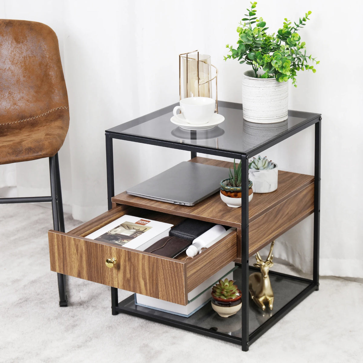 Sidobord Kristall, med låda – bild 3