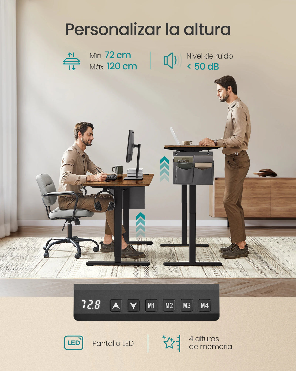 Skrivbord Mo, höj- och sänkbart 160 cm – bild 3