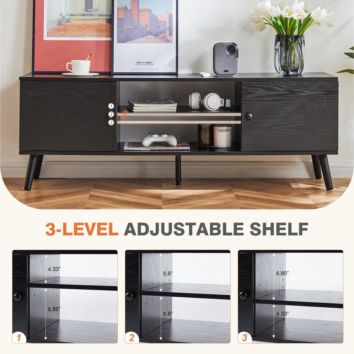 TV-bänk Härd, 136 cm – bild 3