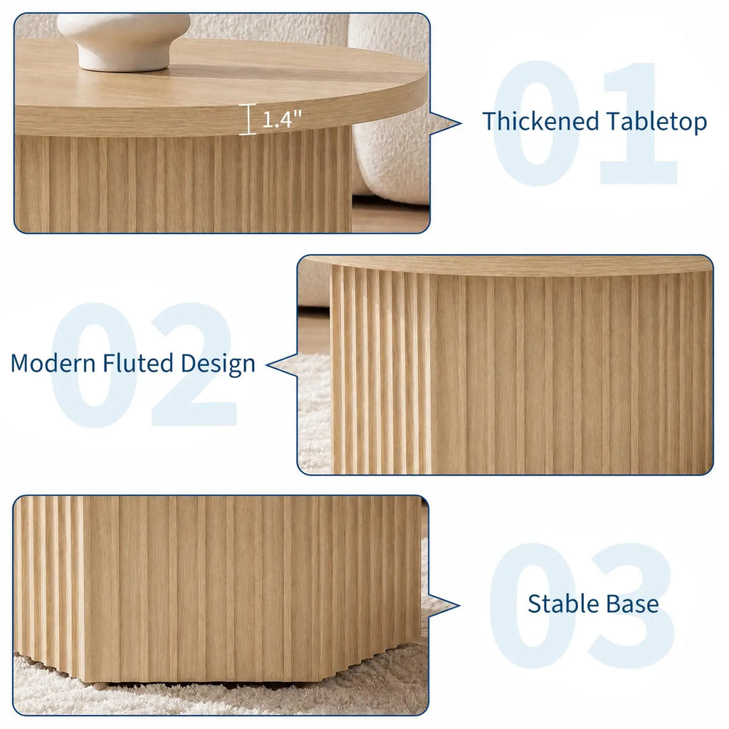 Soffbord Räffla, ø 80 cm