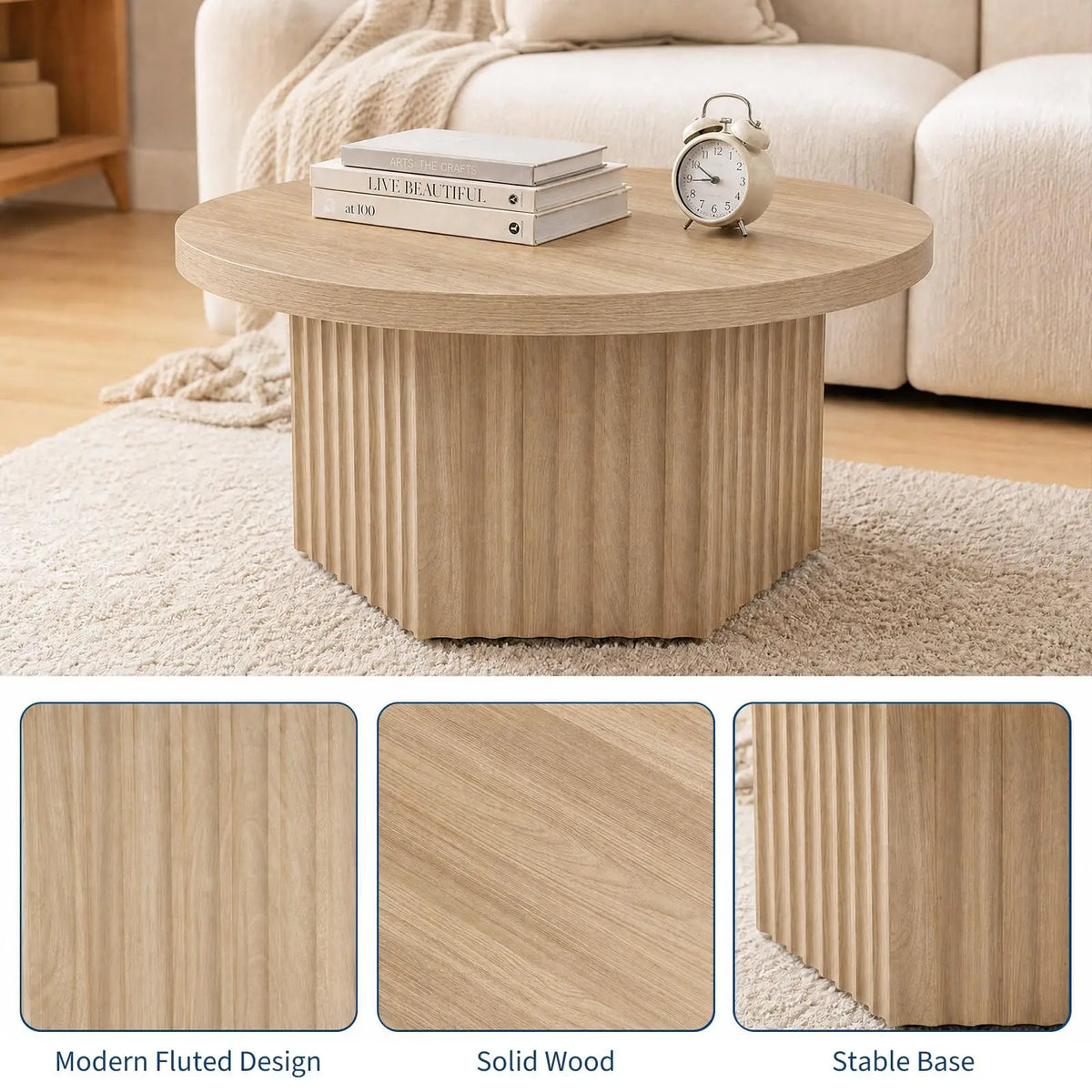 Soffbord Räffla, ø 80 cm – bild 3