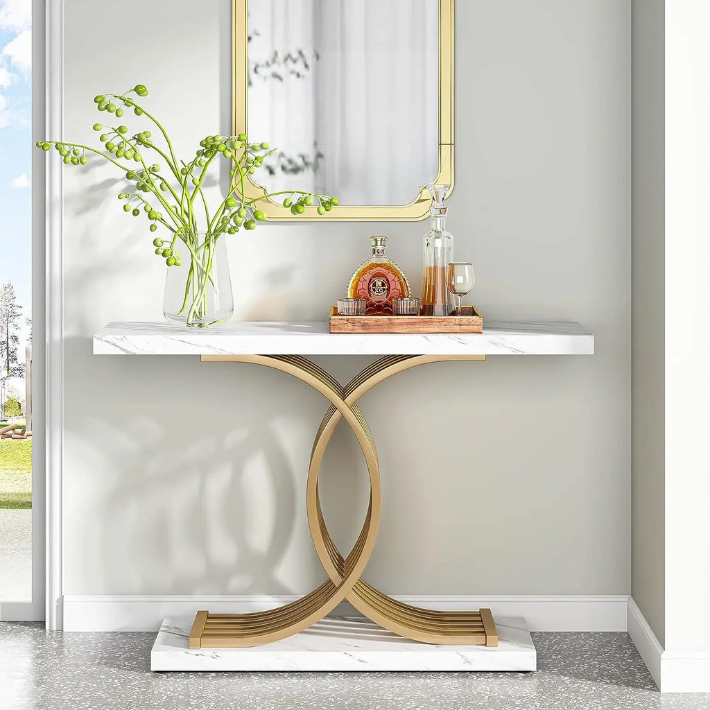 Konsolbord Facett, marmorlook 100 cm