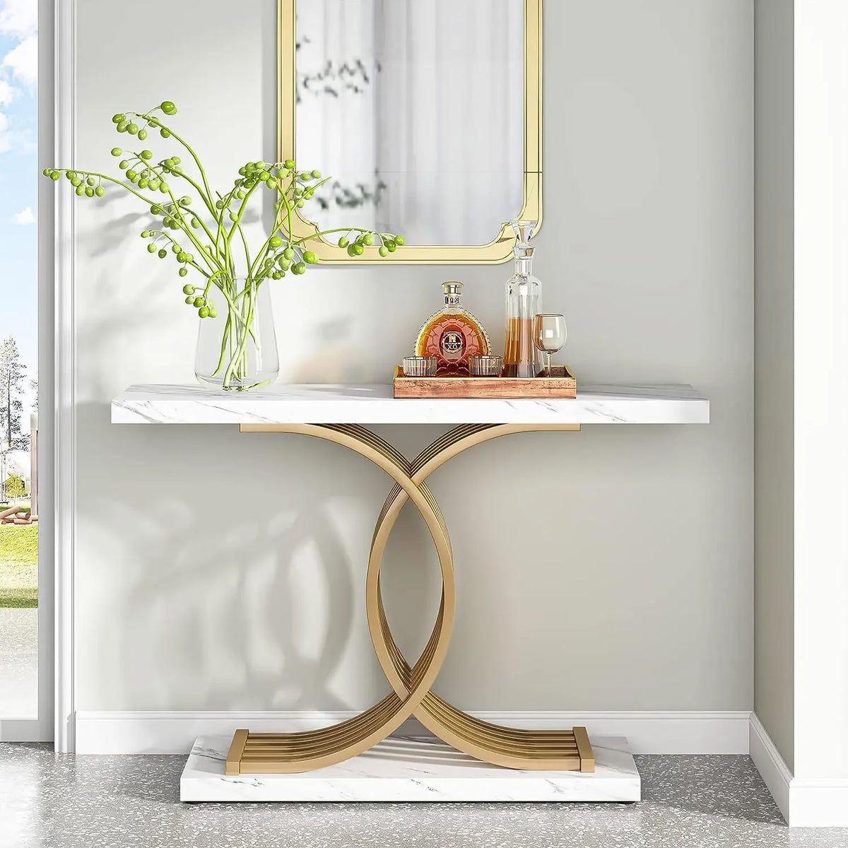 Konsolbord Facett, marmorlook 100 cm