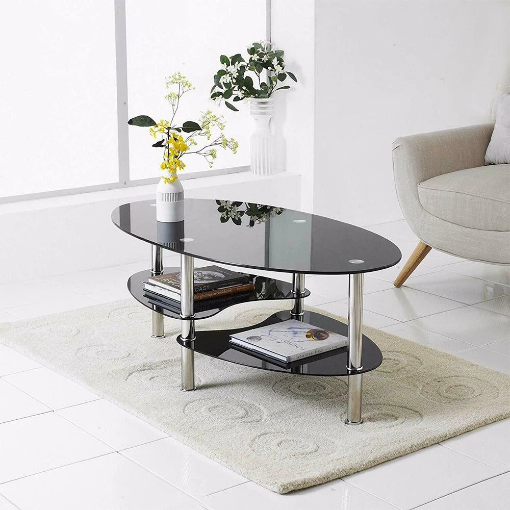 Soffbord Klar, glas i tre plan