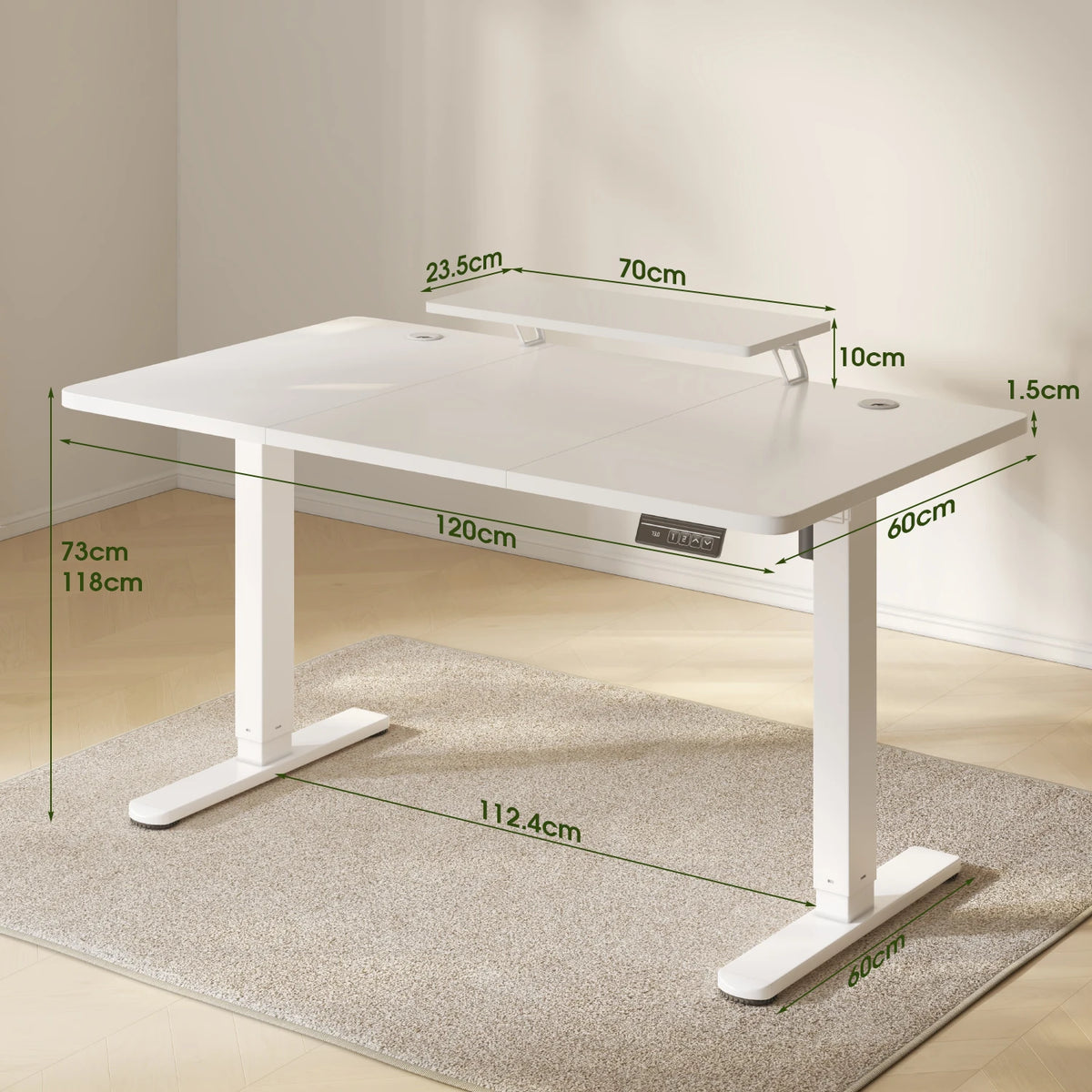 Skrivbord Sund, höj- och sänkbart 120 cm