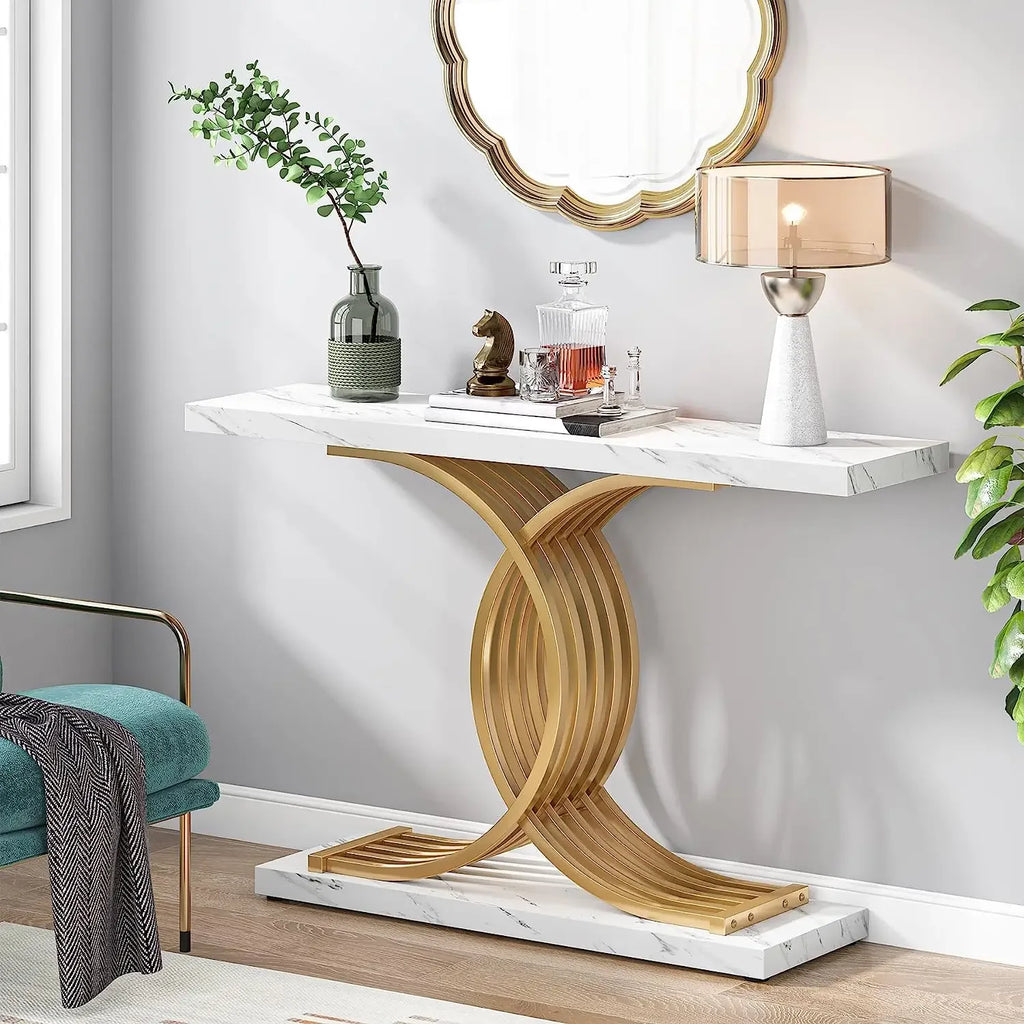 Konsolbord Facett, marmorlook 100 cm
