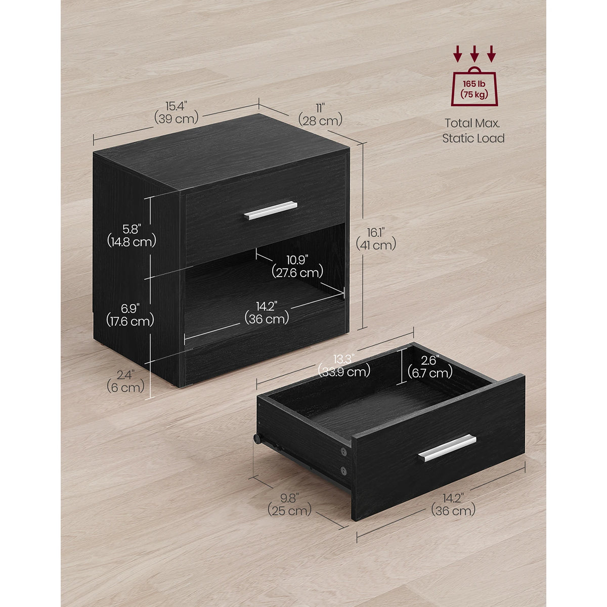 Nattduksbord Dvala, 2-pack