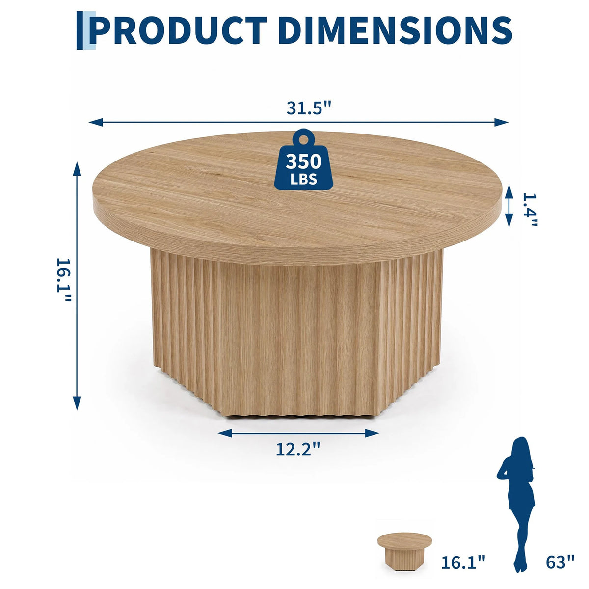 Soffbord Räffla, ø 80 cm – bild 2