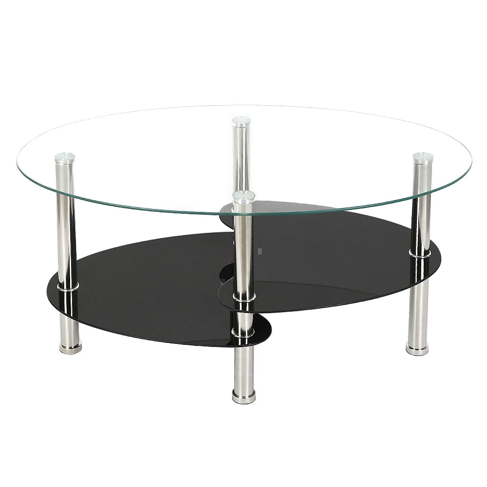Soffbord Klar, glas i tre plan