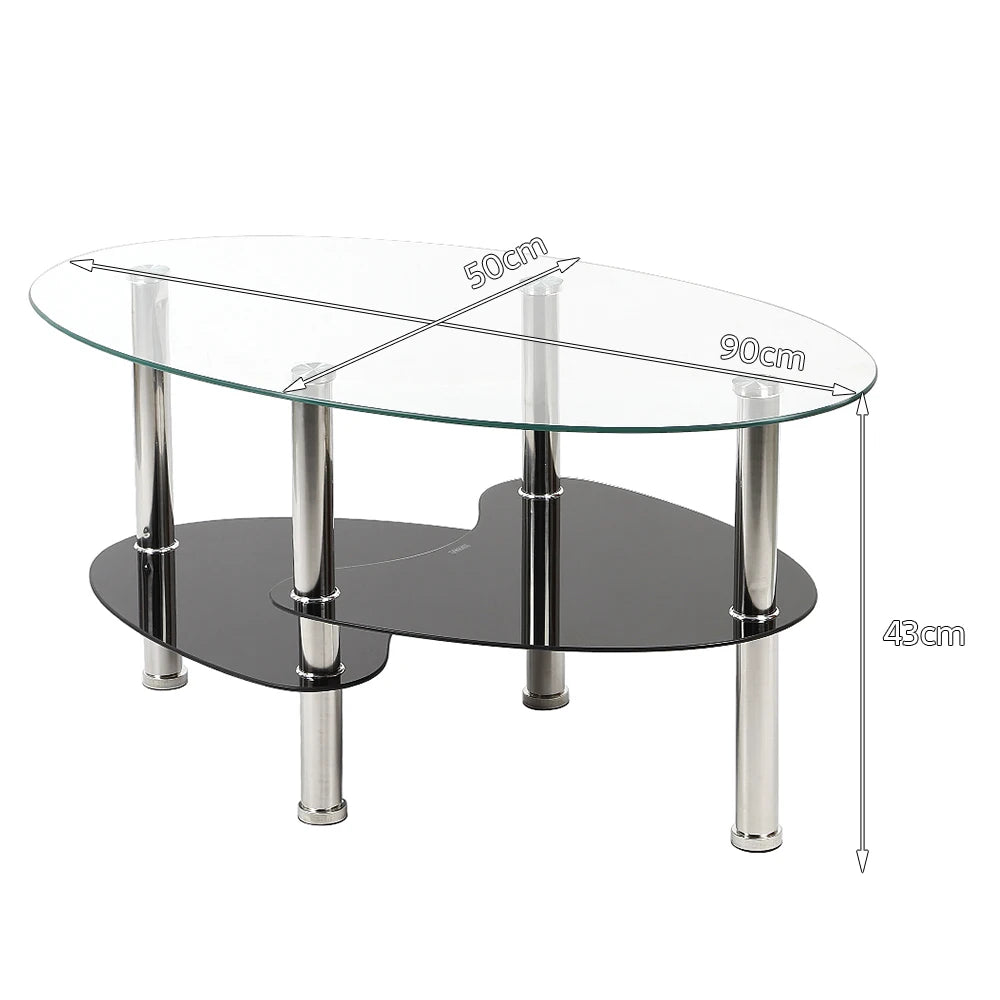 Soffbord Klar, glas i tre plan